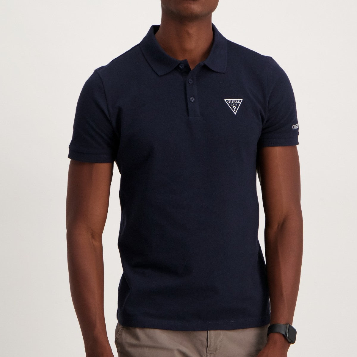 GUESS FA54225 MAN REP SLIM FIT S/S GOLFER-NAVY