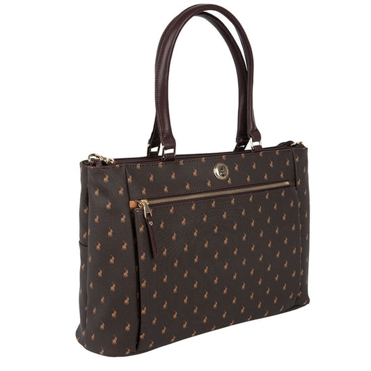 POLO BROWN 44783 SIGNATURE BUSINESS TOTE BAG-BROWN