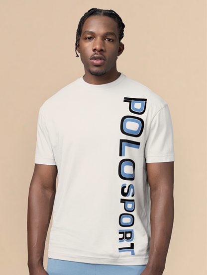 POLO 36123 SBONISO S/S FLOCK LOGO TEE-WHITE