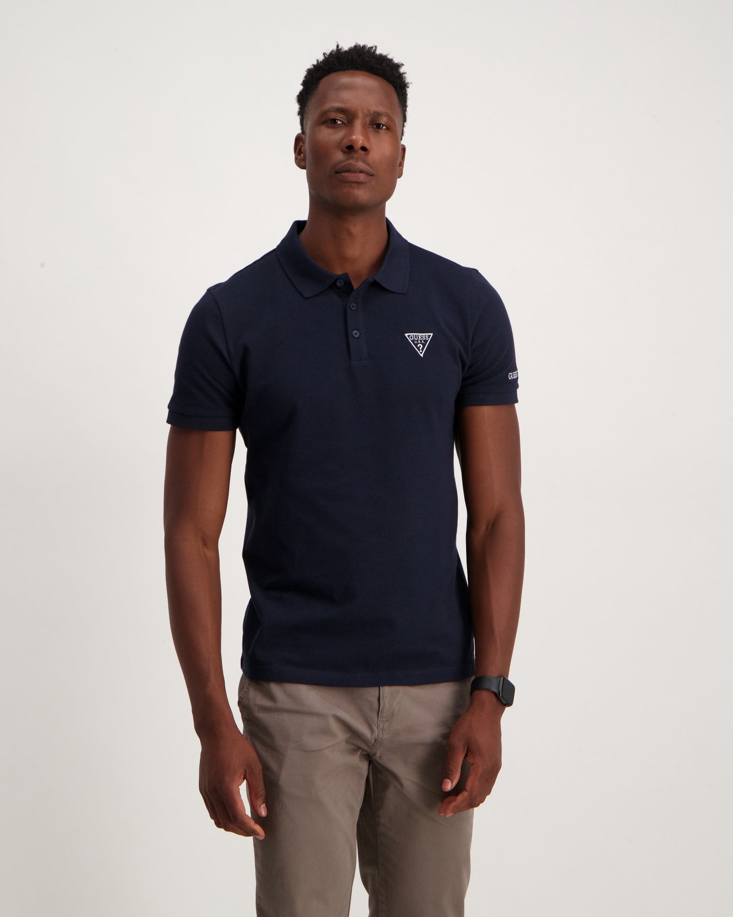 GUESS FA54225 MAN REP SLIM FIT S/S GOLFER-NAVY