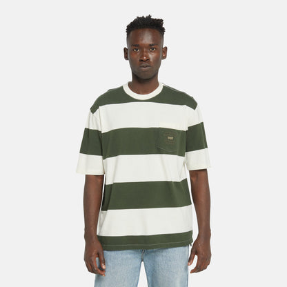 LEVIS 001R8-0000 STEPPED HEM S/S TEE-WHT/GRN