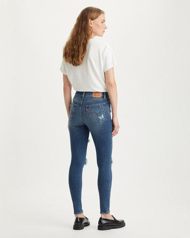 LEVIS A4058-0002 721 HIGH RISE SKINNY TORE IT UP  JEANS-BLUE