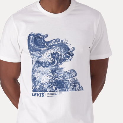 LEVIS A5458-0074 S/S GRAPHIC V-NECK AOP HL LOGO TEE-WHITE