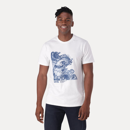 LEVIS A5458-0074 S/S GRAPHIC V-NECK AOP HL LOGO TEE-WHITE