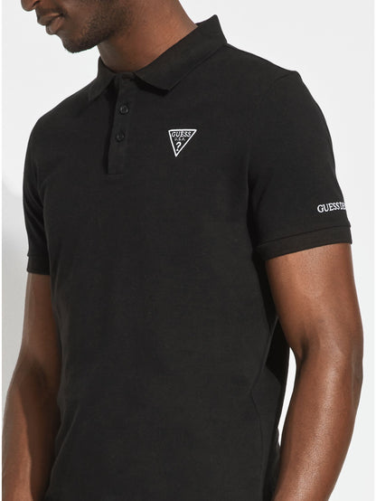 GUESS FA54225 MAN REP SLIM FIT S/S GOLFER-BLACK