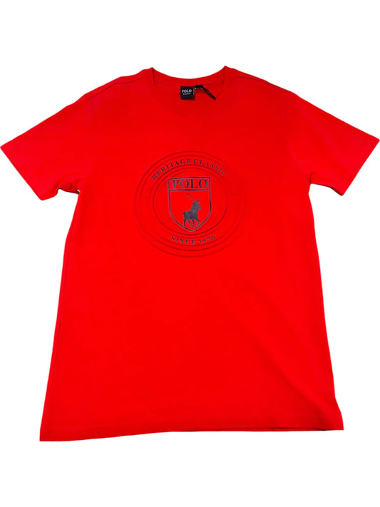 POLO M-COLE EMBOSSED CREST S/S TEE-RED