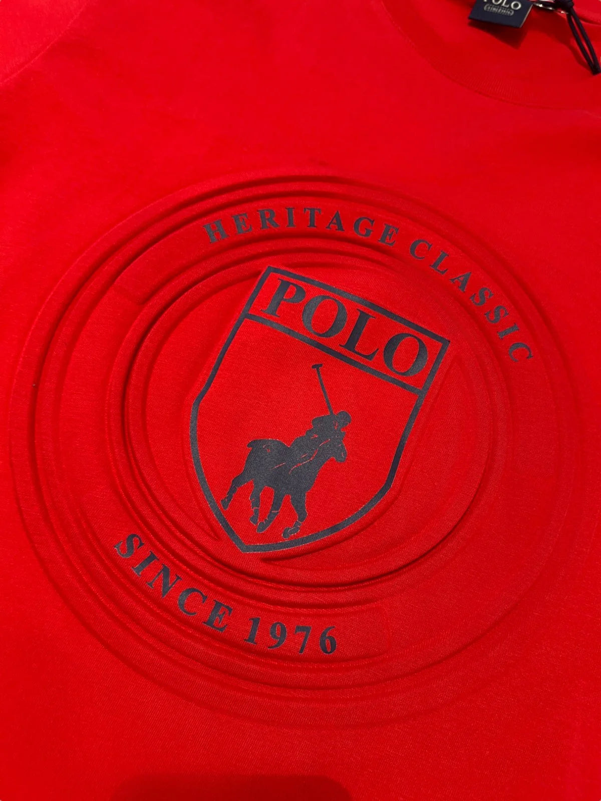 POLO M-COLE EMBOSSED CREST S/S TEE-RED