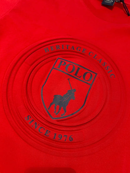 POLO M-COLE EMBOSSED CREST S/S TEE-RED