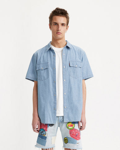 LEVIS A7050-0001 S/S RELAXED FIT WESTERN SHIRT-DENIM