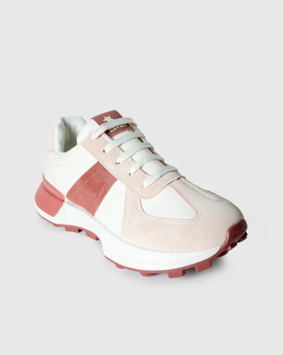 SOVIET L-MALIBU LACE UP SNEAKER-CREAM | PINK