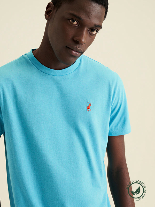 POLO M-LUCAS C/N PLAIN TEE-AQUA