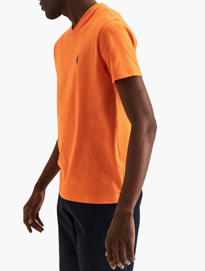 POLO M-MICHAEL PLAIN S/S V/NECK TEE-ORANGE