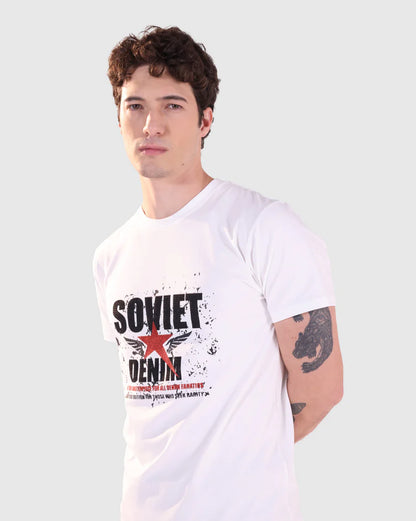 SOVIET SVT9110 M-ROAR S/S FASHION TEE-WHITE