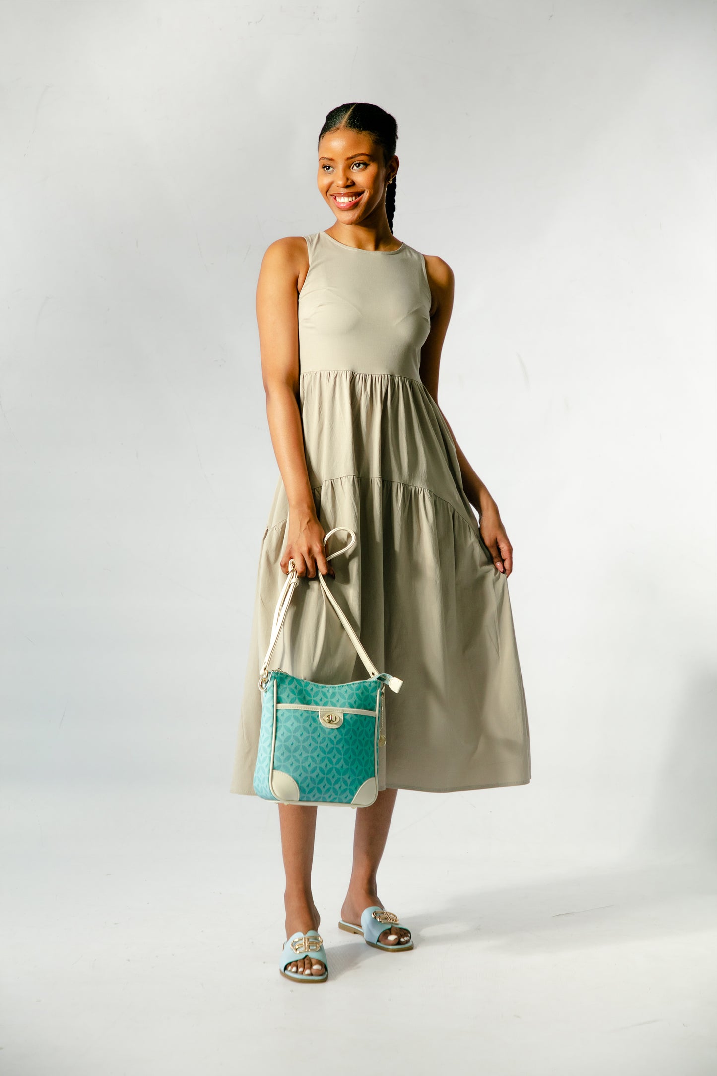 AUTOGRAPH OPT1 SLEEVELESS TIRED DRESS(FS1915)-STONE