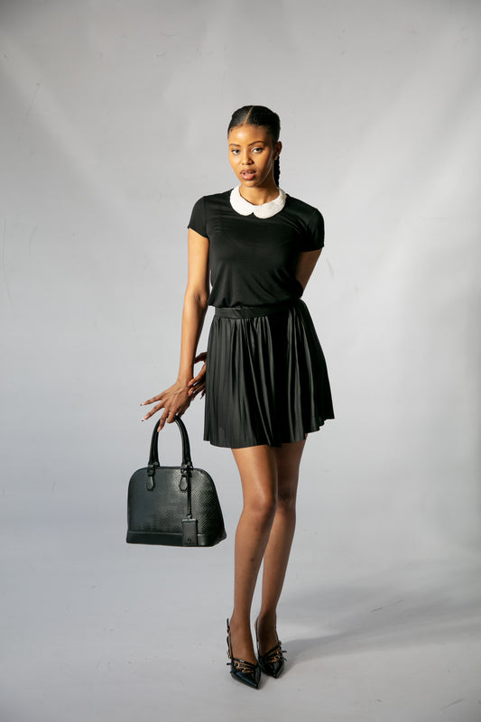 FASHION PALLETTE H714 PLEATED TENNIS SKIRT-BLACK