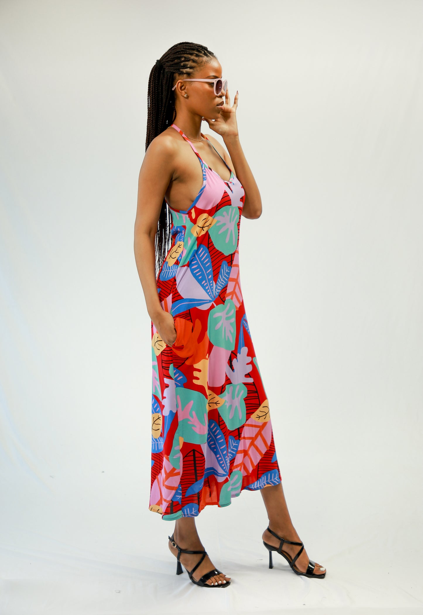 AUTOGRAPH IM1520 S/LESS PRINTED MAXI DRESS-MULTI