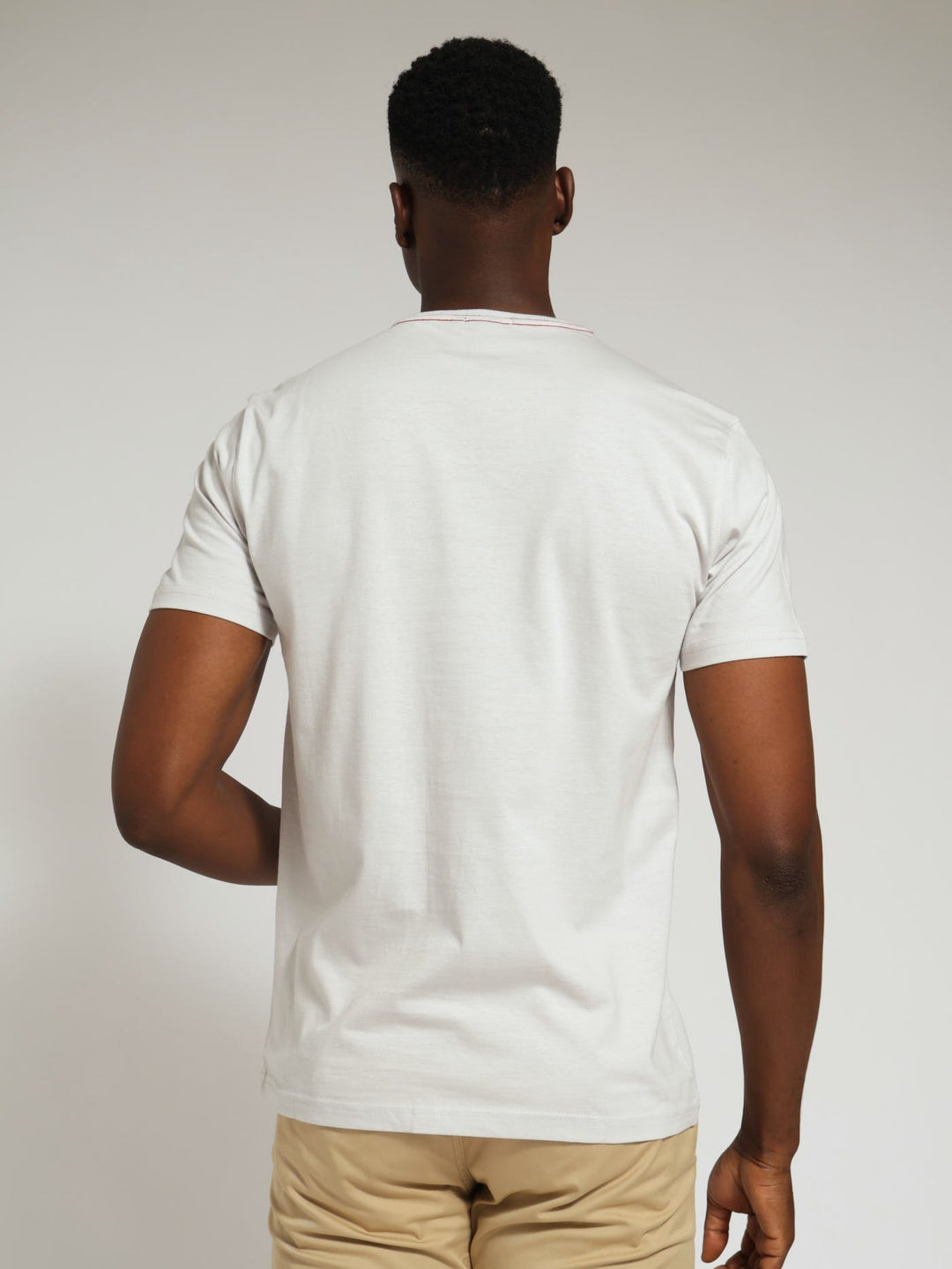 POLO M-PETER S/S LOGO PRINTED TEE-GREY