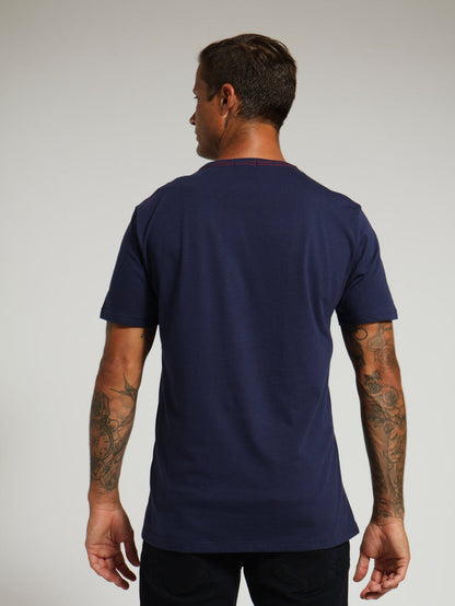 POLO M-PETER S/S LOGO PRINTED TEE-NAVY