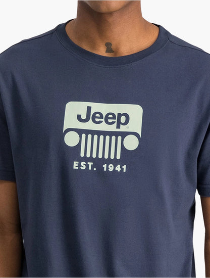 MENS JEEP NAVY JMIC23212 S/S CREW NECK WITH ICONIC JEEP GRILLE PRINT-NAVY