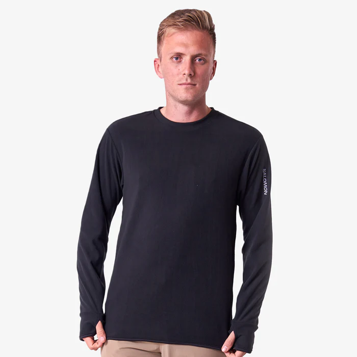 SALOMON M-KABRU L/S PULLOVER SWEATER-BLACK