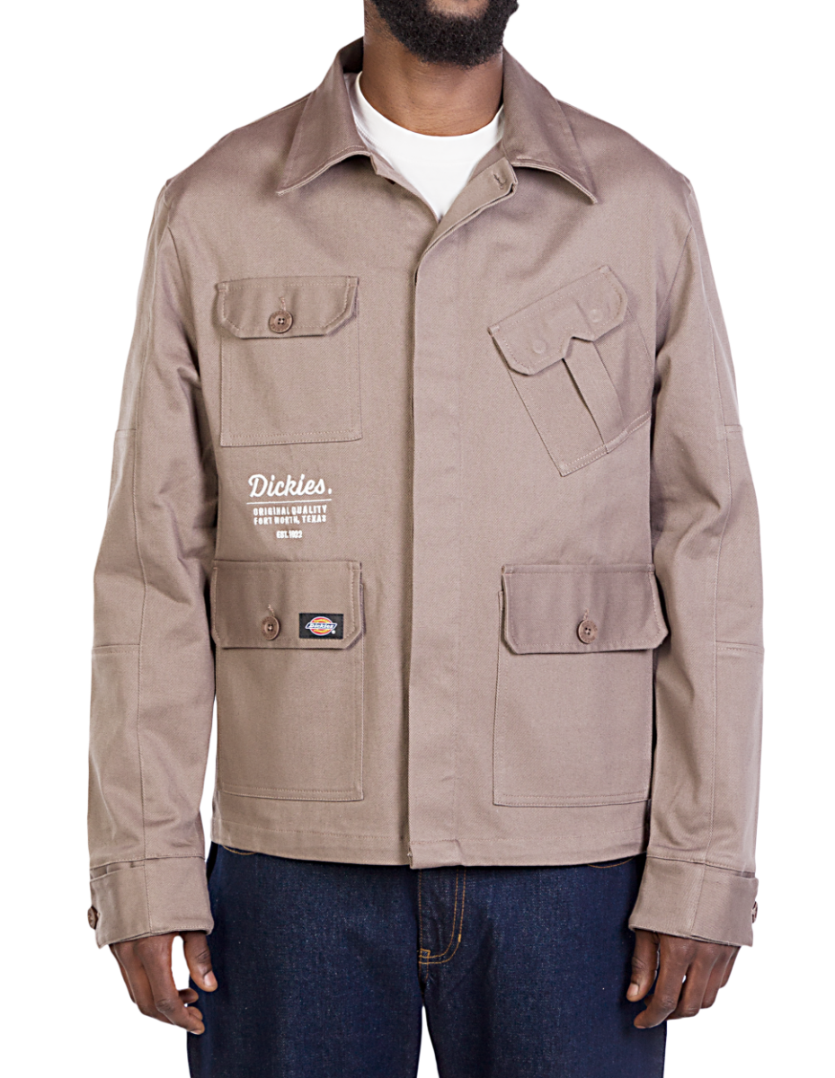 DICKIES M-LINCOLN UTILITY BUTTON DOWN JACKET-TOBACCO