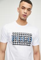 POLO M-ZAYN 0049518 LOGO PRINTED S/S TEE-WHITE