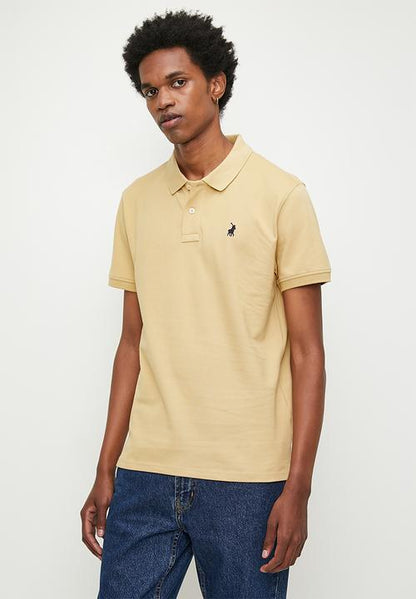 POLO CARTER PLAIN CUSTOM FIT PIQUE S/S GOLFER-CAMEL