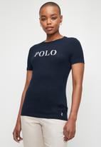 POLO ASHA EMBROIDERED SS TEE-NAVY