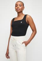 POLO  ARIANA SL SQUARE NECK TANK-BLACK