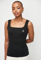 POLO  ARIANA SL SQUARE NECK TANK-BLACK