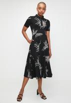 POLO ZOE SS PRINTED GOLFER DRESS-BLACK