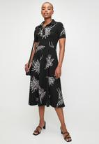 POLO ZOE SS PRINTED GOLFER DRESS-BLACK