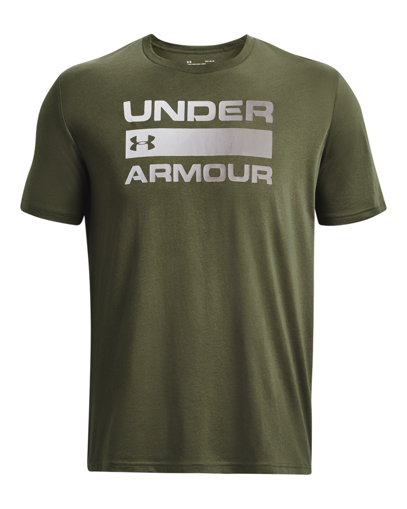 UNDER ARMOUR 1329582 UA TEAM ISSUE WORDMARK S/S TEE-OLIVE