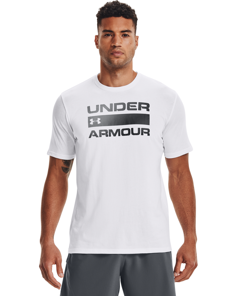 UNDER ARMOUR 1329582 UA TEAM ISSUE WORDMARK S/S TEE-WHITE