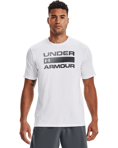 UNDER ARMOUR 1329582 UA TEAM ISSUE WORDMARK S/S TEE-WHITE