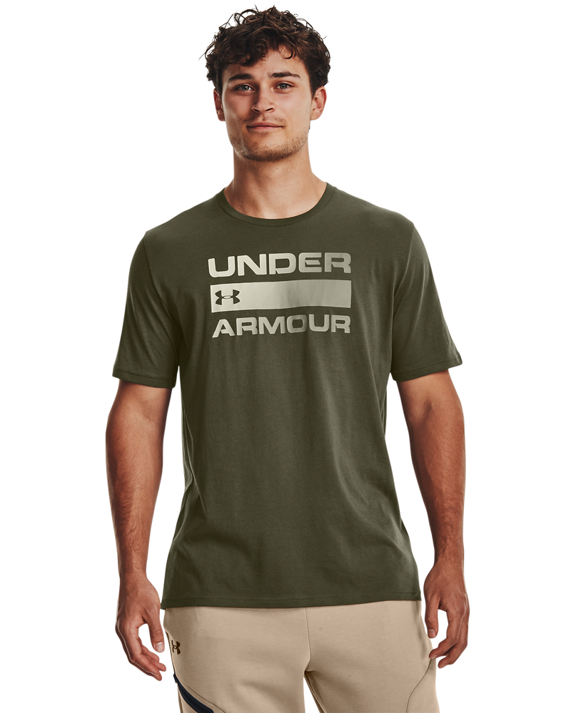 UNDER ARMOUR 1329582 UA TEAM ISSUE WORDMARK S/S TEE-OLIVE