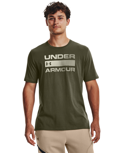 UNDER ARMOUR 1329582 UA TEAM ISSUE WORDMARK S/S TEE-OLIVE