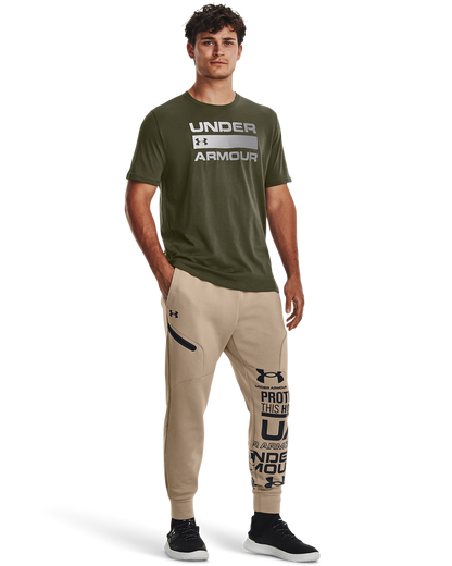 UNDER ARMOUR 1329582 UA TEAM ISSUE WORDMARK S/S TEE-OLIVE