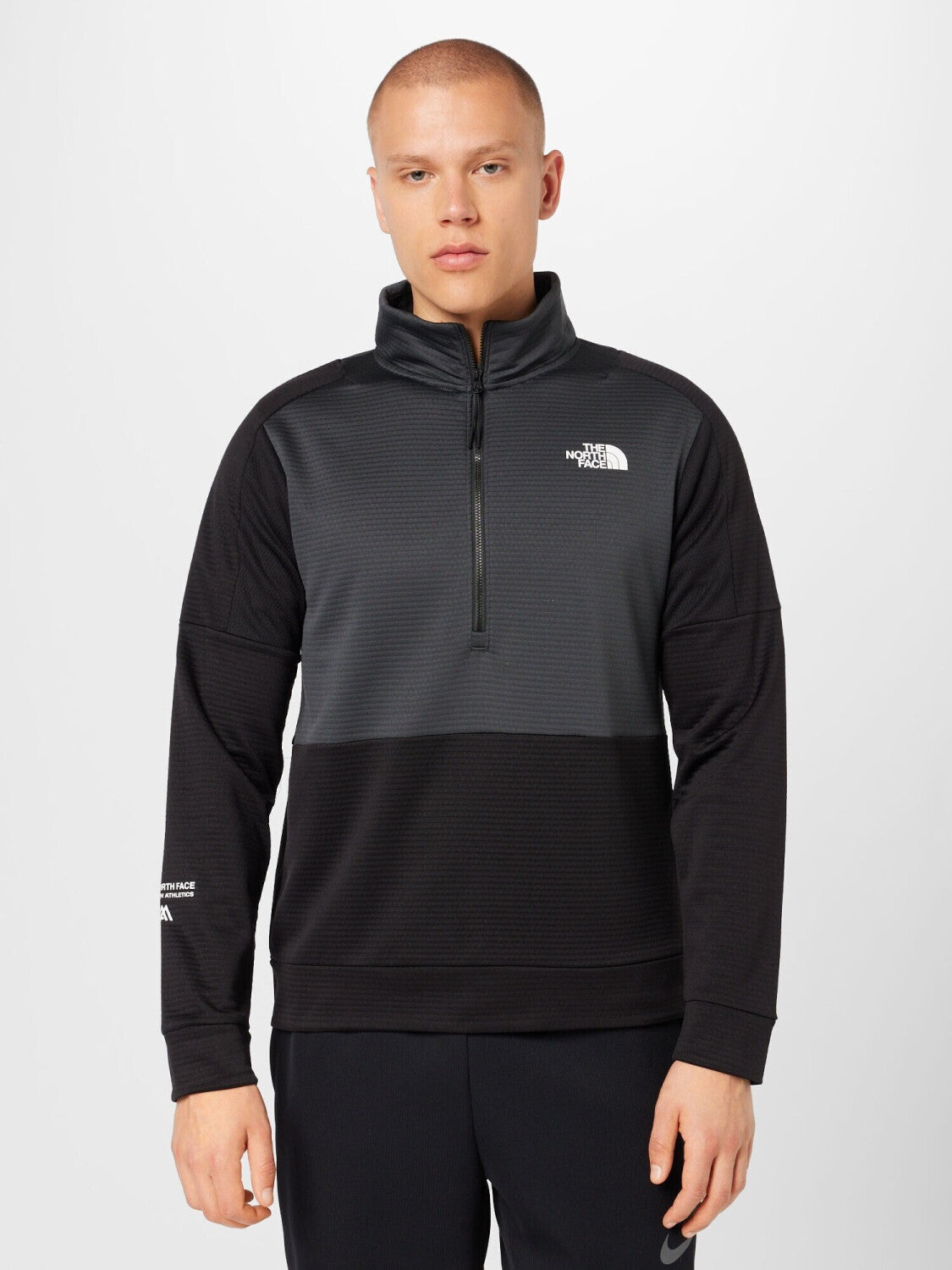 THE NORTH FACE NF0A8247 HALF ZIP SWEATER-GREY | BLK