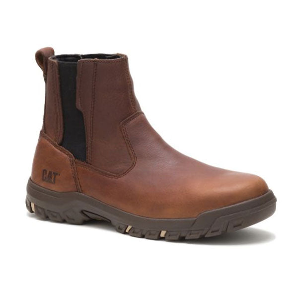 CAT L-ABBEY S/ON GUSSET BOOT-BROWN