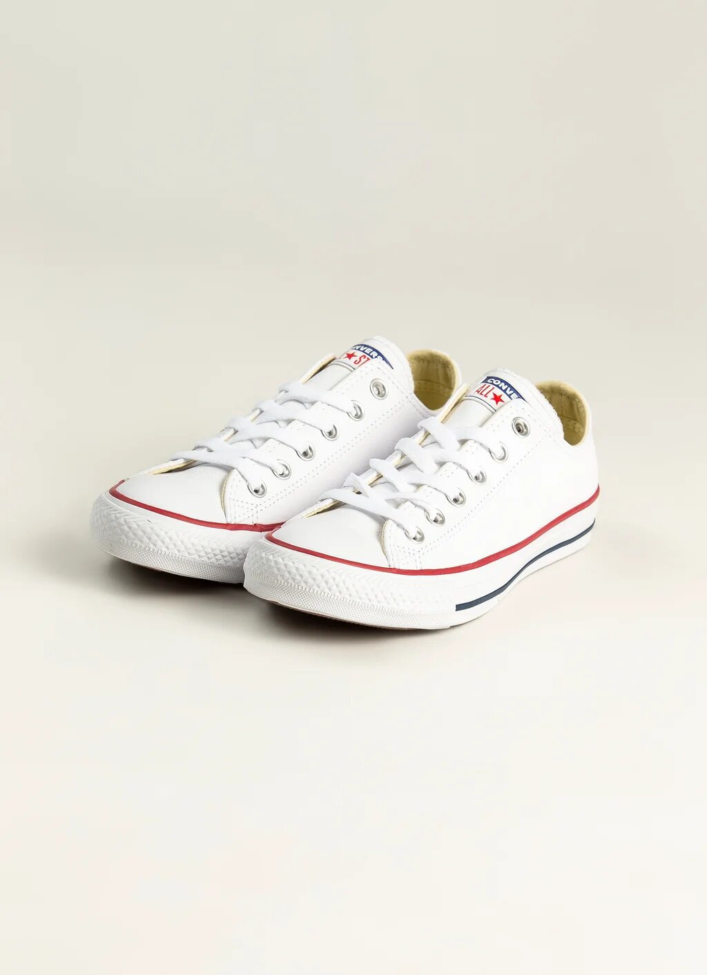 CONVERSE AS M LTHR LO L/UP SHOE-WHITE