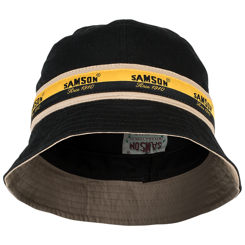MENS SAMSON 6 PANEL FLOPPY HAT-BLACK