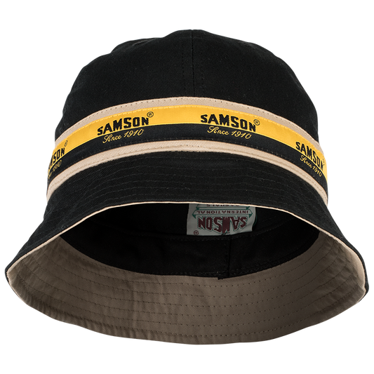 MENS SAMSON 6 PANEL FLOPPY HAT-BLACK
