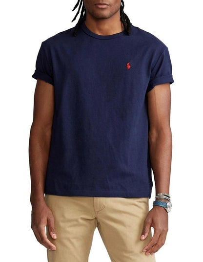 POLO C/NECK S/S TEE-NAVY